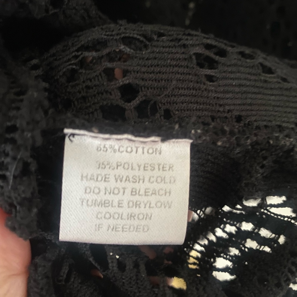 Black Crochet Knit Mini Dress - Picture 5 of 8